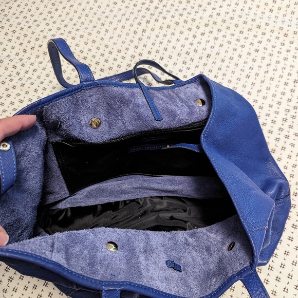 STELLA & DOT Cobalt Blue Paris Market Tote Bag - Picture 4 of 7